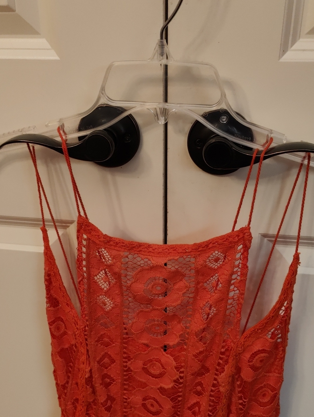 Free People Dress Sz 12 Orange Lace Handkerchief Hem - Picture 4 of 8